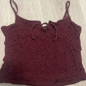 Hollister cropped lace tank top+knit halter top bundle